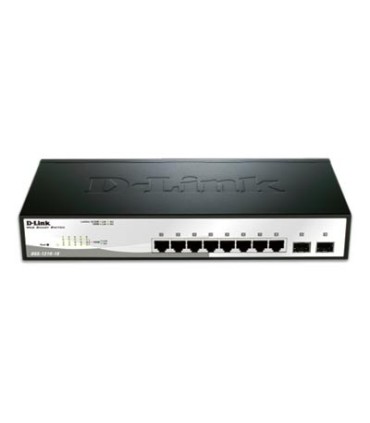 DGS-1210-10  8 Port 10/100/1000Base-T ports + 2 SFP ports Web Smart Switch