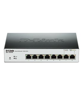 DGS-1100-08P 8 port 10/100/1000Mbps PoE Easy Smart Green Switch, 64W Power Budget
