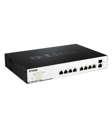 DGS-1100-10MP 8 Ports 10/100/1000Mbps PoE+ Smart Gigabit Switch with 2 SFP ports, 130W PoE power budget