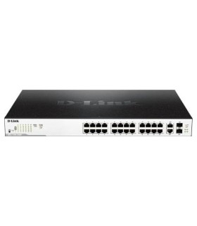 DGS-1100-26MP 24 Ports 10/100/1000Mbps PoE+ Smart Gigabit Switch With 2 Combo 1000Base-T/ SFP Ports, 370W PoE Power Budget