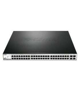 DGS-1210-52P 24-Port 10/100/1000BaseT PoE  + 24-Port 10/100/1000Mbps Ports + 4 SFP Ports, Web Smart Switch, 193W PoE Budget