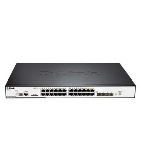 DGS-3120-24PC 20 10/100/1000BASE-T + 4 Combo 10/100/1000BASE-T/SFP PoE ports with embedded SI image L2 Stackable Managed Switch