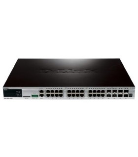 DGS-3420-28PC 20 10/100/1000Base-T PoE ports + 4 Combo 10/100/1000Base-T/SFP ports + 4 10GE SFP+ Ports