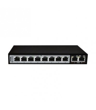 سوئیچ 10 پورت با 8 پورت 100 PoE با 2 پورت uplink دی لینک D-Link DES-F1010P-E
