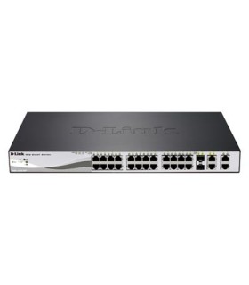 D-Link DES-1210-28P 24-Port 10/100Base-T PoE with 2 * 1000BaseT Copper port & 2 Combo SFP/ Gigabit copper port Smart Switch