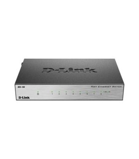 سوئیچ 8 پورت صنعتی با بدنه آلومینیومی DES-108 8-port 10/100Base-T Unmanaged Metal Switch EU Power plug
