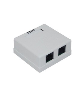 پک کیستون Cat6 Rj45 + باکس دو پورت شاتردار روکار